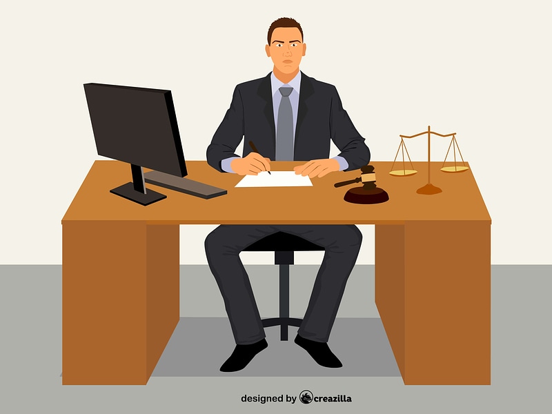 indian lawyer sitting on the table